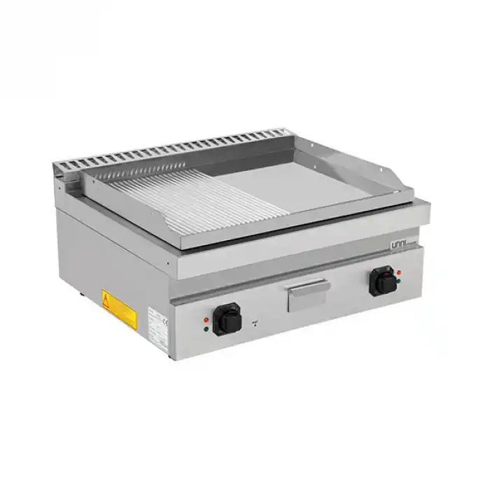 Elektro-Grillplatte – 2 Heizzonen, 1/2 glatt 1/2 gerillt Mega-Angebot