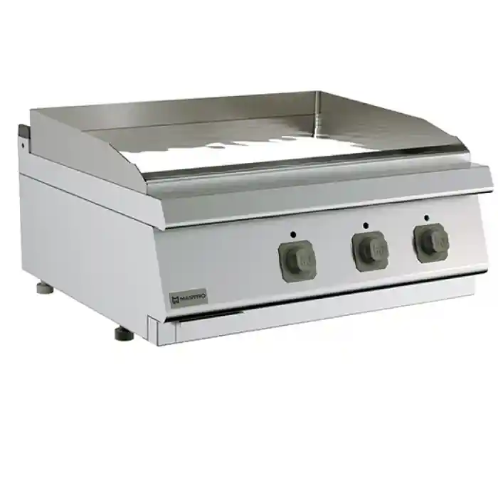 Günstig Elektro-Grillplatte, Tischmodell, glatte verchromte Platte