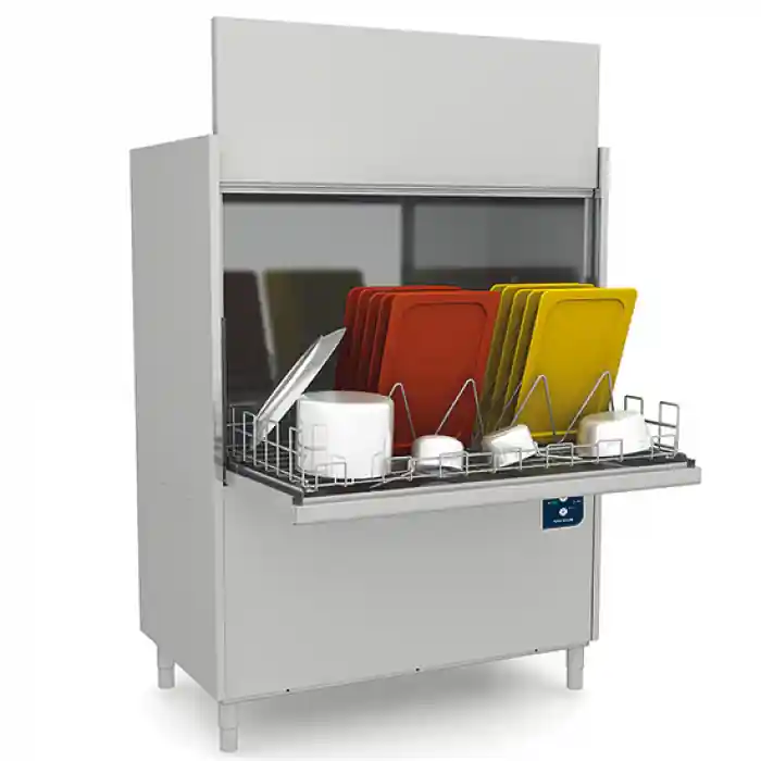 Topfspüler mit Spülmitteldosierer und Ablaufpumpe elektronisch Korbmaß 132x70cm max H=80 cm Rabatt