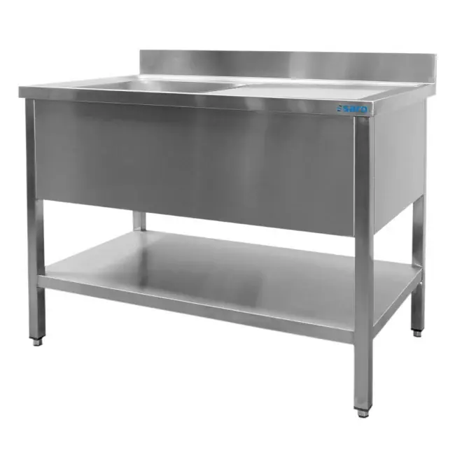 SARO Spültisch mit 1 Becken, links - 700 mm Tiefe, 1400mm Top-Preis