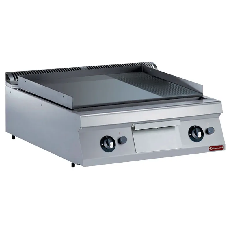 Letzte Chance Gas Grillplatte 2/3 glatt und 1/3 gerillt, Hartchrom -TOP- - G22/PMCD8T-N