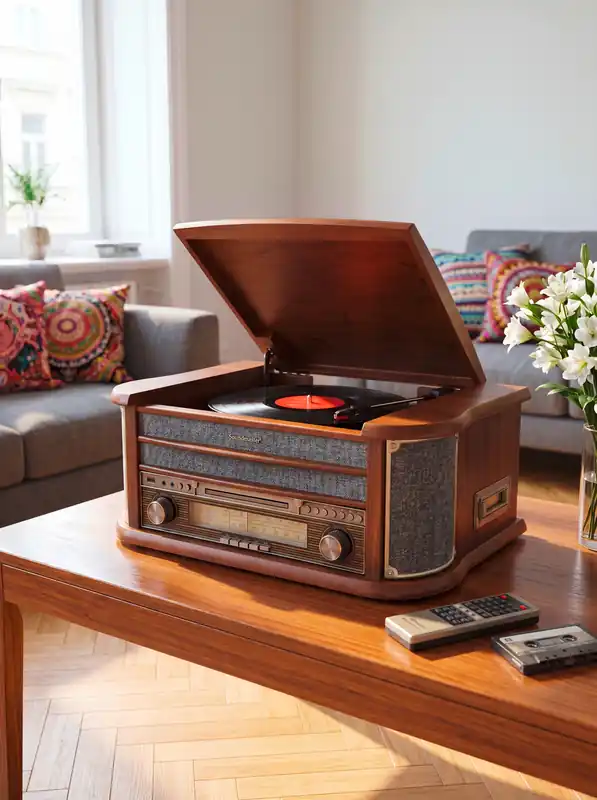 Nostalgie-Stereoanlage mit CD und Plattenspieler Neue Ware