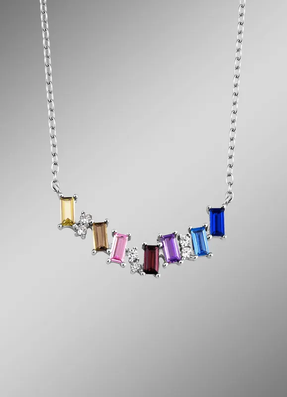 Eleganz in Silber Halskette mit synth. Zirkonia Sonderaktion