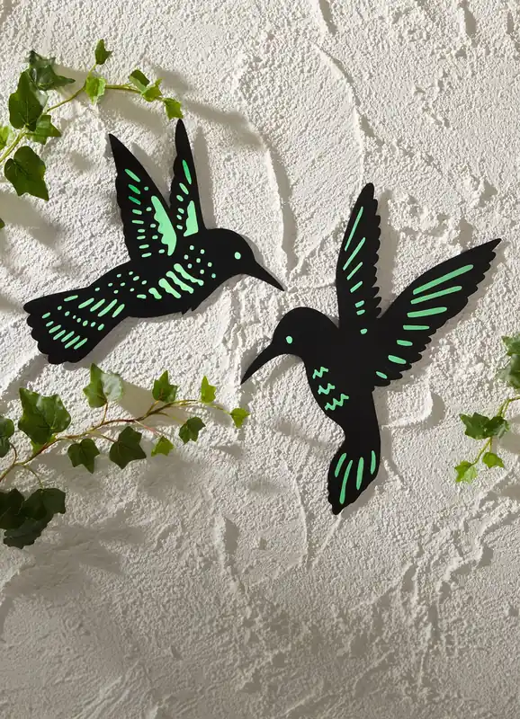 Wanddeko "Kolibri" 2er-Set nachtleuchtend Must-Have