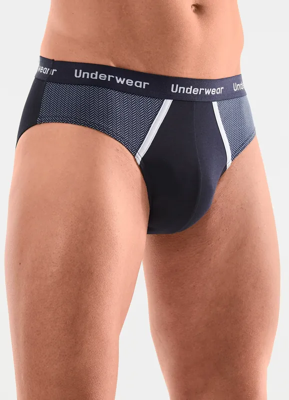 Sale Dreierpack Slips mit bedruckten Einsätzen