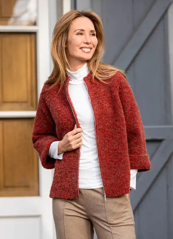 Strickjacke aus Bouclégarn Garantierte Lieferung