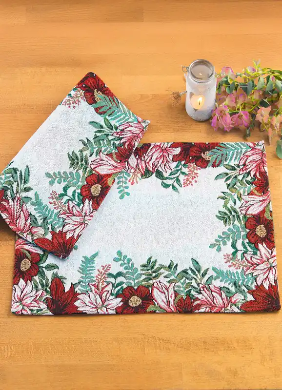 Versand Am Gleichen Tag Platzset mit Blüten-Motiv, 2-teilig