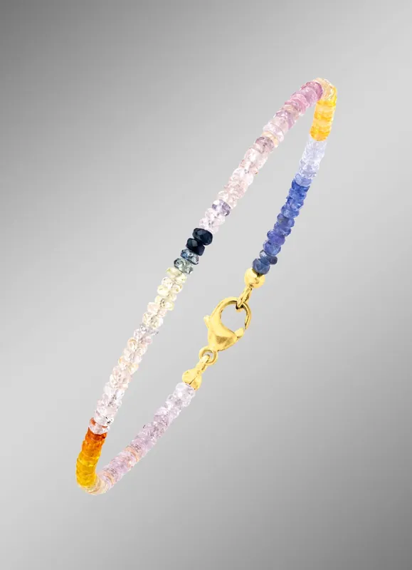 Kracherpreis Edles Armband mit echt Safir in Multicolor