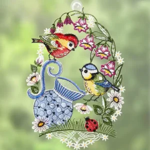 Fensterbild aus echter Plauener Spitze Must-Have