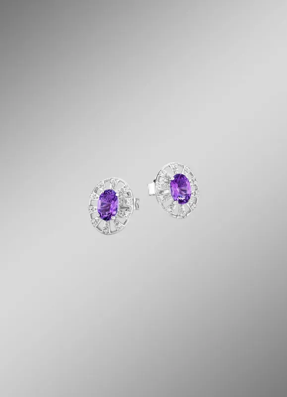 Heißes Angebot Ohrstecker mit echt Amethyst und synth. Zirkonia