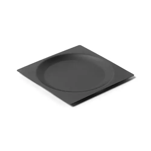 Beliebt 1 Portion quadratischer Edelstahl Teller Ice black