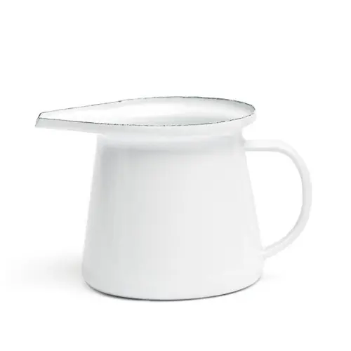 Aktuell emailliertes Milch-/ Sahnekännchen, 7 cm weiss