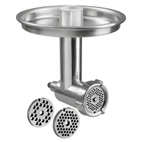 A150023 Aluminium Fleischwolf, komplett mit Aufsatz-Tablett, feiner und grober Scheibe Beliebt