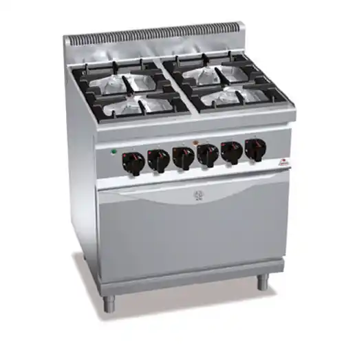 Bestpreis Gasherd G7F4+FE Gastronorm 400 Volt 21 kW (Gas) 7,5 kW (Elektrobackofen) Backofen