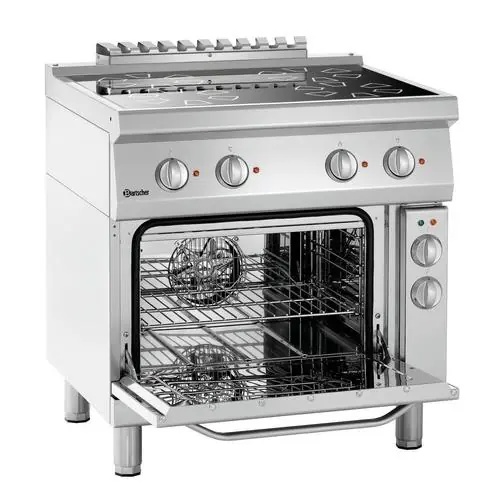 4 Felder Elektroherd Gastronorm 400 Volt 12,85 kW Backofen Highlight