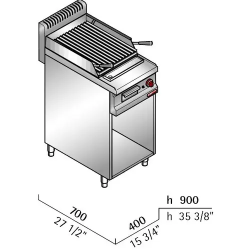 Angebot Lavastein-Grill PLG40M MACROS 700 Standgerät geschlossen 1 Tür 7 kW H 900 mm