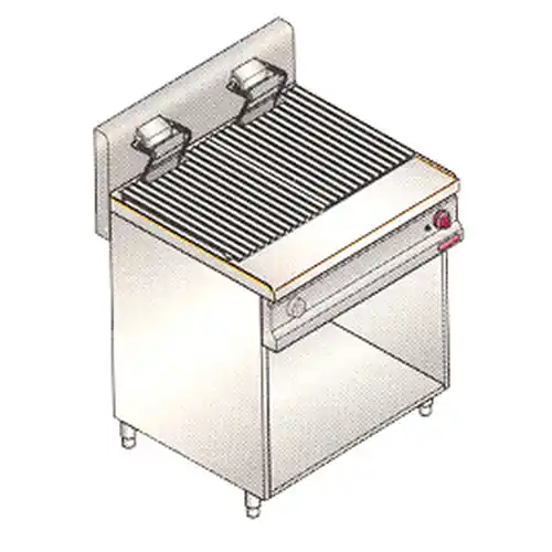 Aktuell Elektro-Wasser-Grill, Aufsatzgerät, Modell WATER GRILL PLE80ME, Serie "Macros 700", Edelstahl, Grillfläche 3600 cm², Unterbau offen