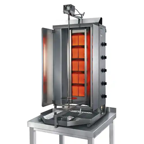 Direkt Vom Hersteller Gyros-Grillgerät GD 5 Flüssiggas 14 kW achteckige Fettwanne