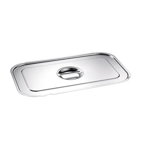 550 092 Gastronorm-Deckel, GD-BL 2/3, mit Griffmulde und Löffelaussparung, für 2/3 Gastronorm-Behälter mit Bügelgriffen, Material Edelstahl Jetzt Bestellen