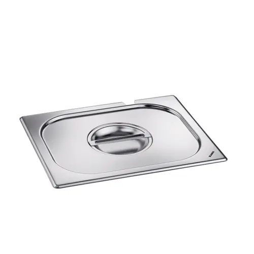 550 676 Gastronorm-Deckel, GD-L 2/3, mit Griffmulde und Löffelaussparung, für 2/3 Gastronorm-Behälter, Material Edelstahl Direkt Vom Hersteller