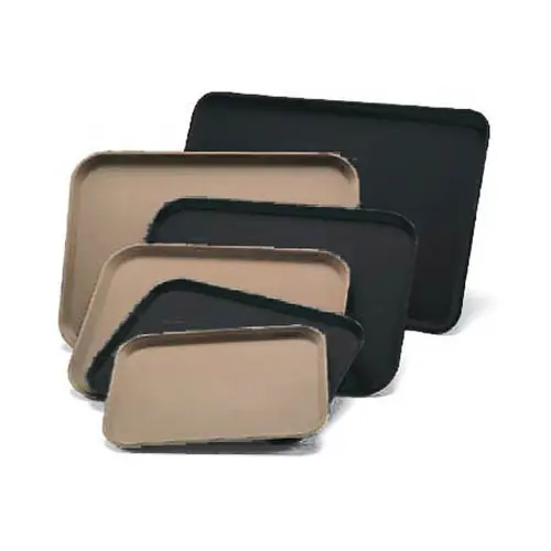Mega-Angebot RESTPOSTEN Tablett rechteckig, Fiberglas, 415 x 304 mm, Oberfläche gummiert, schwarz