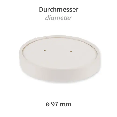 Bio Deckel Only Paper für Suppenbecher Pappe Ø 97 mm Echt