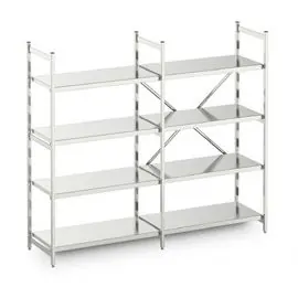 Standregal NORM 20 Aluminium 3650 mm 400 mm H 1800 mm 4 geschlossene Auflage(n) Fachlast 100 kg Feldlast 1200 kg Preisreduziert