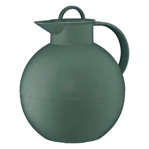 Schnäppchen Isolierkanne KUGEL 0,94 ltr grün matt Vakuum-Hartglas Drehverschluss