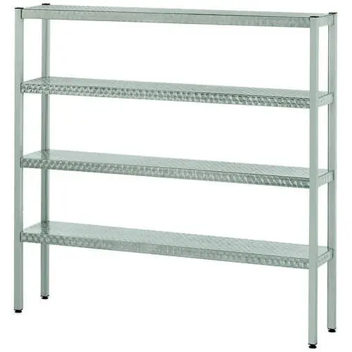 Alu-Regal Aluminium 880 mm 380 mm H 1800 mm 6 geschlossene Auflage(n) Preiswert