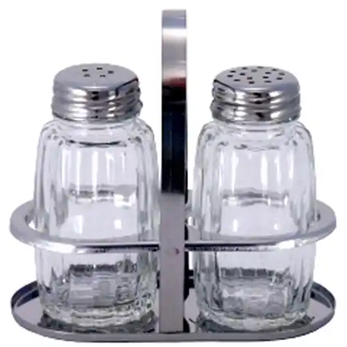 Menage • Salz Pfeffer Glas Edelstahl H 105 mm Markenware