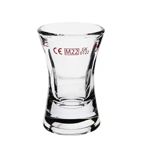 Billig Schnapsglas WACHTMEISTER 2,8 cl mit Eichstrich 2 cl