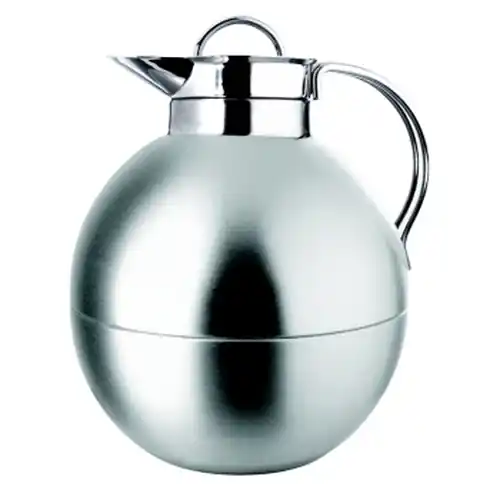 Online Kaufen Isolierkanne KUGEL 0,94 ltr Edelstahl matt Vakuum-Hartglas Drehverschluss H 200 mm