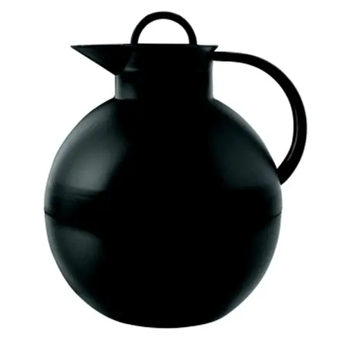 Solange Der Vorrat Reicht Isolierkanne KUGEL 0,94 ltr schwarz matt Vakuum-Hartglas Drehverschluss