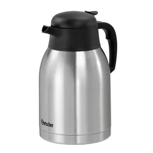 Wochenendangebot Isolierkanne Edelstahl, 2 Liter für Contessa 1002, Deckel, Ausgießmechanik und Griffe aus Kunststoff schwarz, Ø 140 mm, H 250 mm