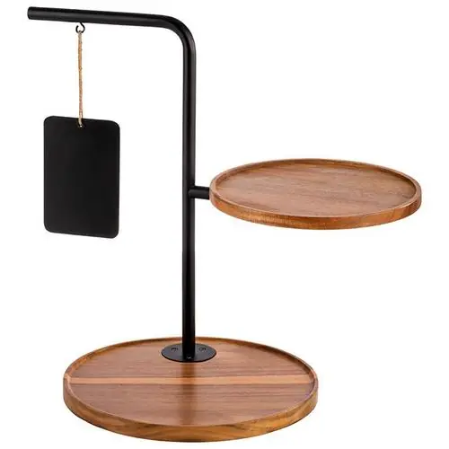 2-stufige Etagère schwarz braun 470 mm x 300 mm H 440 mm Preisknaller