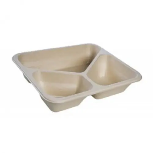 Nur Für Kurze Zeit Bio-Menüschale, beige, dreiteilig, 178 mm x 227mm x H 50 mm