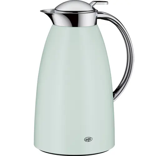 Aktuell Isolierkanne 1 ltr Metall mintgrün Vakuum-Hartglas Drehverschluss H 263 mm