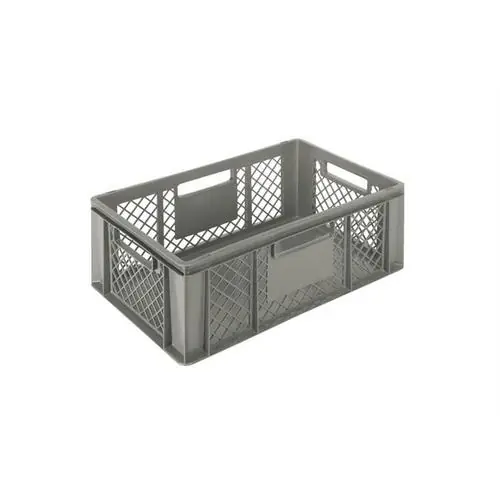 Highlight Stapelbehälter COMFORT LINE H 220 mm HDPE grau glatter Boden Wände perforiert