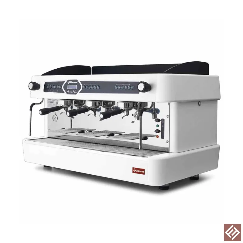 Expressomaschine, 3-gruppig, automatisch (mit Display)-WEIß Neuheit