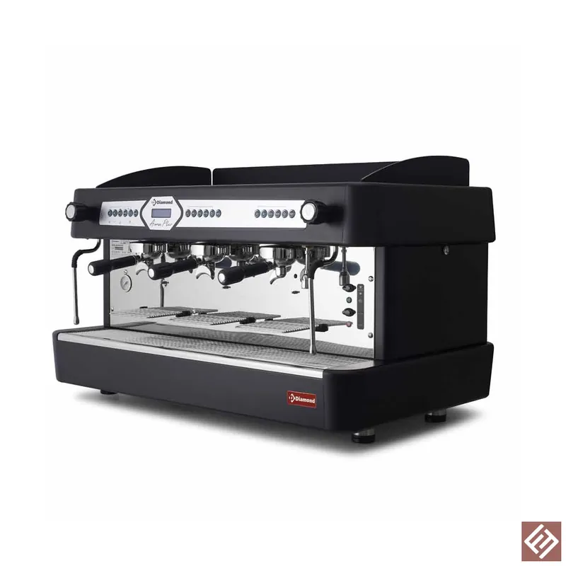 Schneller Versand Expressomaschine, 3-gruppig, automatisch (mit Display)-SCHWARZ