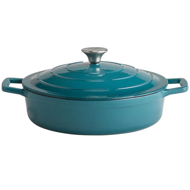 5 STARS Gusseisenbräter mit Deckel - 3 l - (Ø 28 x 13 cm) - Türkis Super-Preis