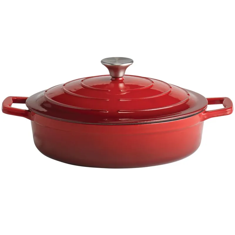5 STARS Gusseisenbräter mit Deckel - 3 l - (Ø 28 x 13 cm) - Rot Sofort Bestellen
