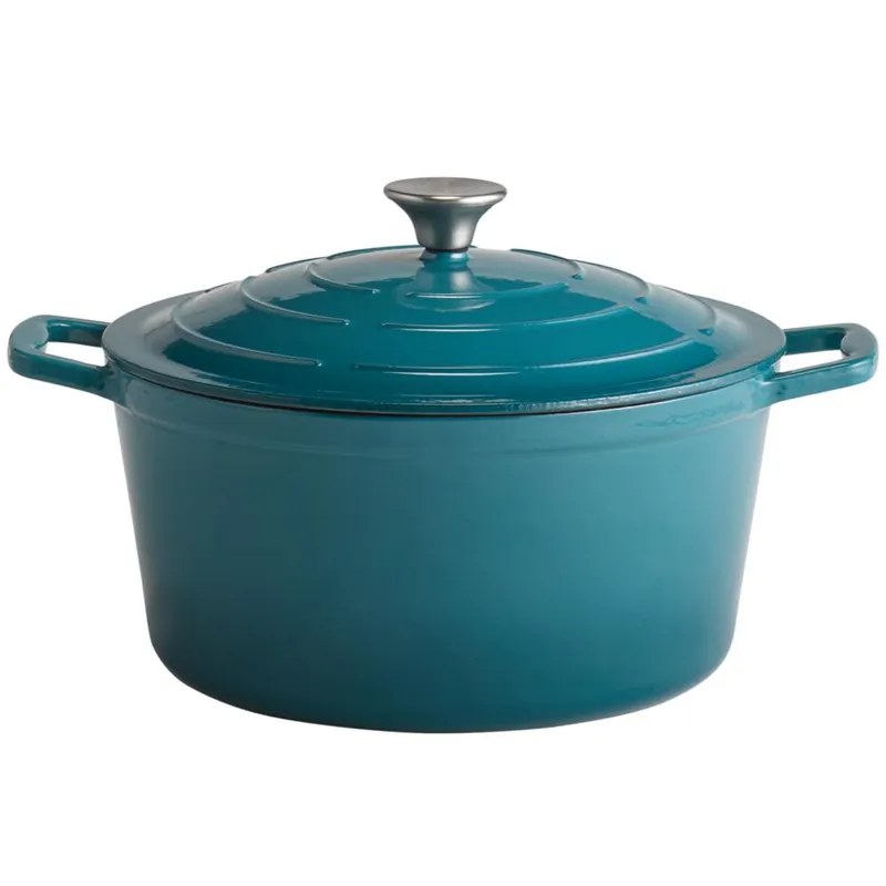 5 STARS Gusseisentopf mit Deckel - 6 l - (Ø 28 x 13 cm) - Türkis Nur Heute