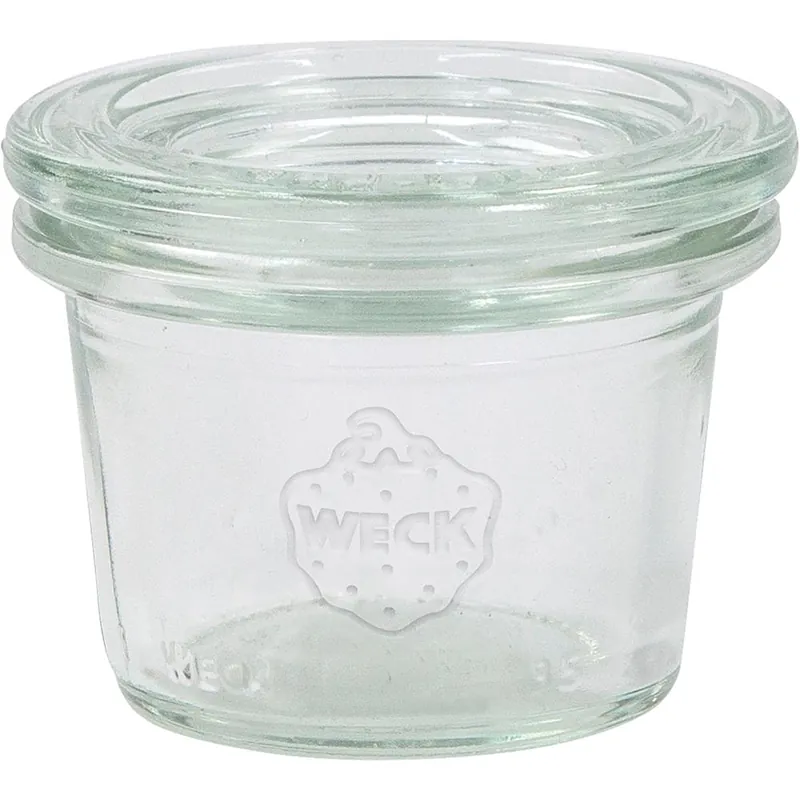 Neue Kollektion WECK Glas 756 - Inhalt 35 ml (12er Set mit Deckel / Rundrand 40 mm - Ø 4 x 3,7 cm)