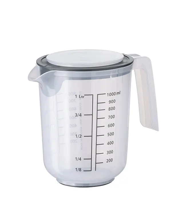 Günstig Rührbecher mit Deckel - 1 l Ø 12,5 x 16 cm - PP/Silikon -